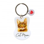 Pet Keyring with Charm | Cat Mum